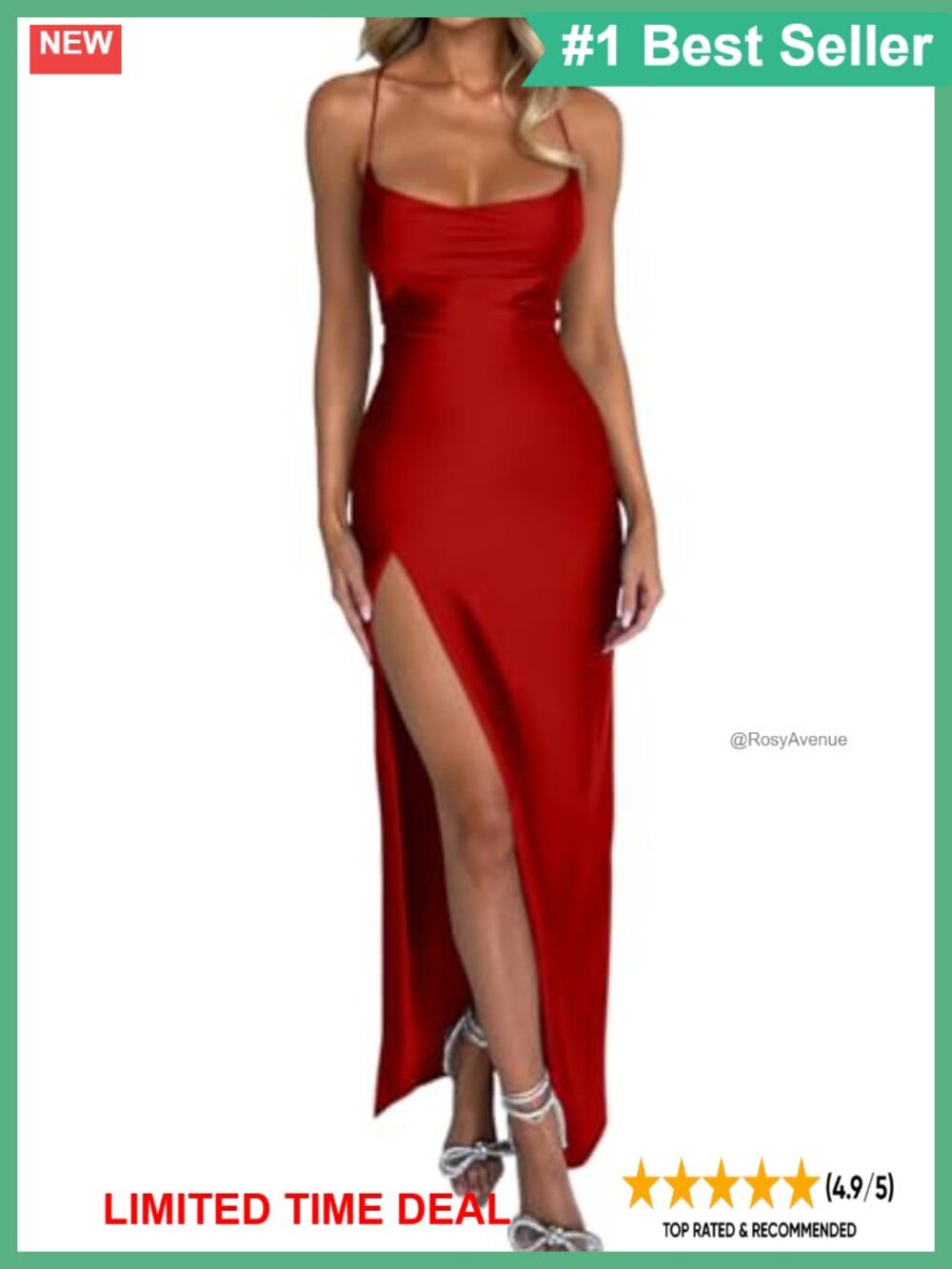 Sexy Bodycon Cowl Neck Maxi Dress Thigh High Split Club Cocktail